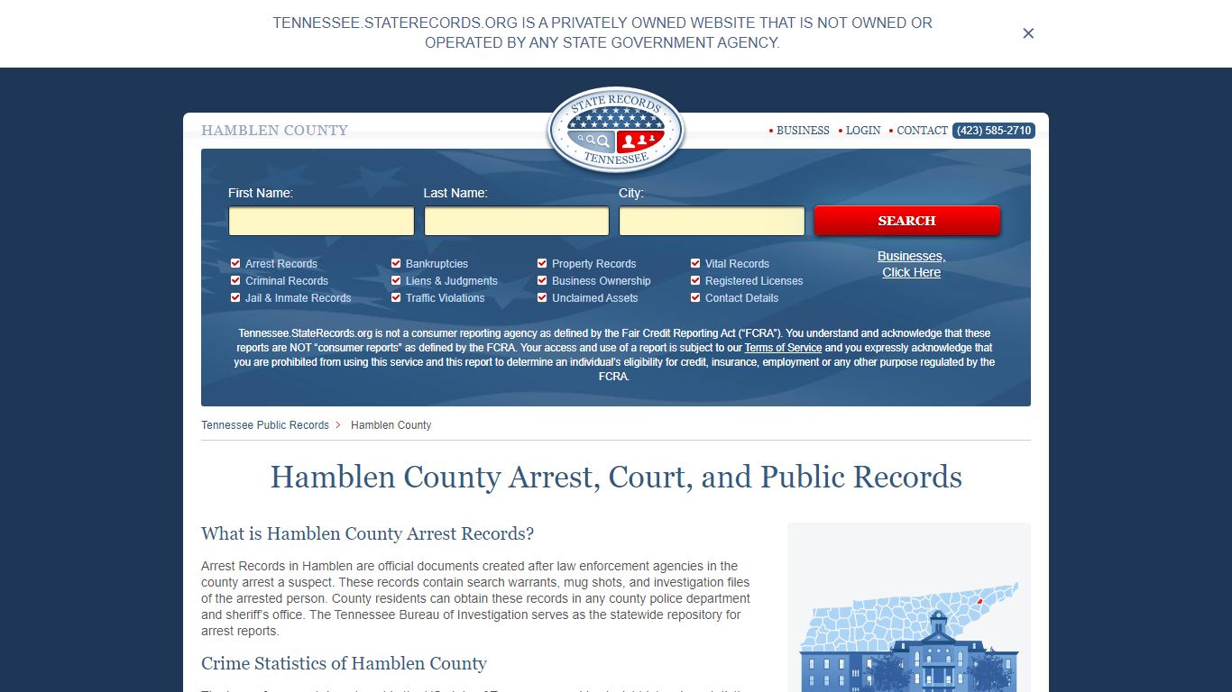 Hamblen County Arrest, Court, and Public Records