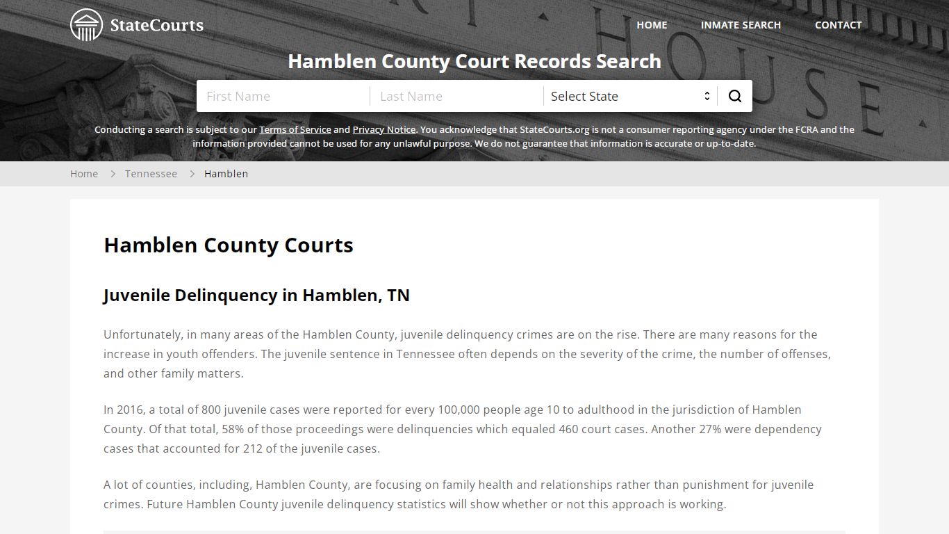 Hamblen County, TN Courts - Records & Cases - StateCourts